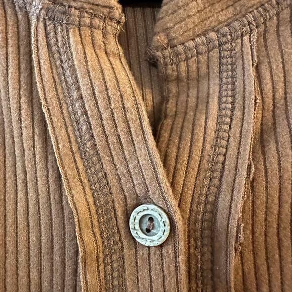 White Birch Women's Brown Henley Textured Long Sleeve Shirt Soft Size XL - Picture 2 of 7